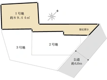 【東京都/江東区亀戸】江東区亀戸3丁目売地　1号地（全三区画） 区画図