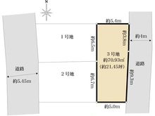 【東京都/足立区梅田】足立区梅田3丁目建築条件付き売地 3号地 区画図