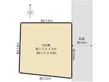 【神奈川県/横浜市神奈川区三ツ沢東町】神奈川区三ツ沢東町　B区画/全2区画 区画図