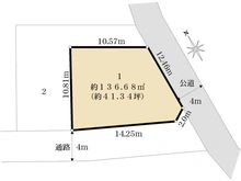 【神奈川県/藤沢市鵠沼神明】藤沢市鵠沼神明3丁目売地No.1 区画図