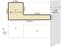 【神奈川県/藤沢市石川】藤沢市石川1丁目　土地　B区画／全4区画 区画図