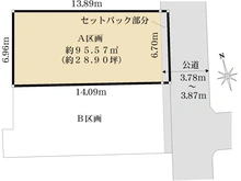 【東京都/世田谷区代沢】世田谷区代沢二丁目　売地A区画 区画図