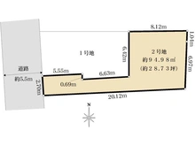 【東京都/中野区若宮】中野区若宮1丁目　建築条件付き売地　2号地 区画図