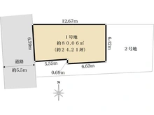 【東京都/中野区若宮】中野区若宮1丁目　建築条件付き売地　1号地 区画図