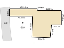 【東京都/荒川区町屋】荒川区町屋1丁目　売地 区画図