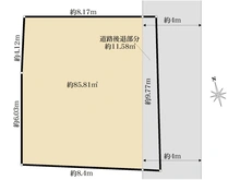 【東京都/調布市下石原】調布市下石原1丁目　建築条件なし売地 区画図