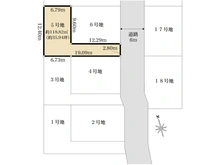 【東京都/立川市西砂町】立川市西砂町1丁目　建築条件付土地　5区画 区画図
