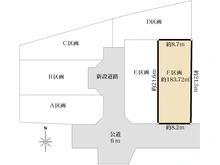 【神奈川県/横浜市都筑区荏田東】都筑区荏田東売地　F区画/全6区画 区画図