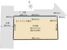 【神奈川県/鎌倉市雪ノ下】鎌倉市雪ノ下3丁目　土地　B区画/全2区画 区画図
