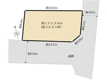 【東京都/世田谷区下馬】世田谷区下馬5丁目　建築条件無し　売地 区画図