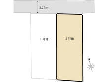 【東京都/目黒区碑文谷】目黒区碑文谷6丁目　建築条件付売地（2号地） 区画図