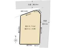 【東京都/世田谷区松原】世田谷区松原三丁目　土地 区画図