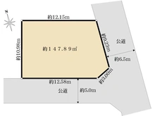 【千葉県/習志野市津田沼】習志野市津田沼1丁目　土地 区画図