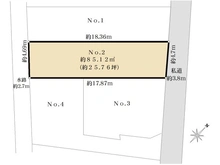 【東京都/杉並区阿佐谷北】杉並区阿佐谷北1丁目　土地　区画(2) 区画図