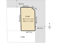 【東京都/西東京市富士町】西東京市富士町4丁目　建築条件付き土地 B区画 区画図