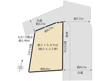 【神奈川県/横浜市戸塚区戸塚町】戸塚区戸塚町　売地 区画図
