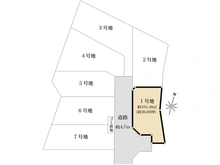 【大阪府/箕面市稲】大阪府箕面市稲3丁目　売土地　1号地 区画図