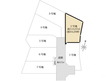 【大阪府/箕面市稲】大阪府箕面市稲3丁目　売土地　2号地 区画図
