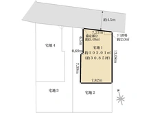 【東京都/世田谷区砧】世田谷区砧1丁目土地　区画1 区画図