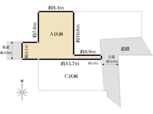 【埼玉県/ふじみ野市中福岡】ふじみ野市中福岡土地　A区画 区画図