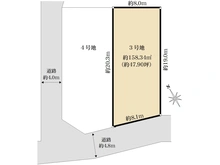 【兵庫県/芦屋市三条町】【建築条件無：売土地】芦屋市三条町：3号地 区画図