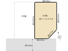 【千葉県/市川市田尻】市川市田尻5丁目売地 2号地 区画図