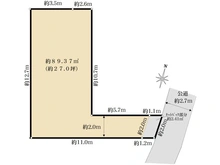 【東京都/世田谷区上馬】世田谷区上馬3丁目 売地 区画図