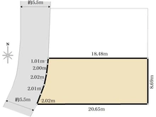 【神奈川県/横浜市鶴見区梶山】鶴見区梶山2丁目　売地　B区画 区画図