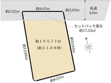 【東京都/荒川区東日暮里】荒川区東日暮里4丁目　土地 区画図