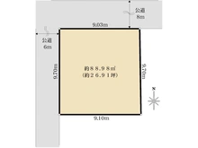 【東京都/台東区千束】台東区千束2丁目　土地 区画図