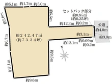 【東京都/荒川区町屋】荒川区町屋5丁目　売地 区画図