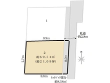 【東京都/品川区東中延】品川区東中延2丁目建築条件無し売地　B区画 区画図