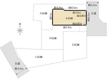 【神奈川県/横浜市泉区中田西】泉区中田西2丁目　4区画/全5区画 区画図