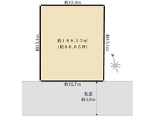 【千葉県/船橋市田喜野井】売地　船橋市田喜野井6丁目　建築条件無し 区画図