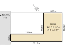 【埼玉県/所沢市大字上安松】所沢市上安松　売地 区画図