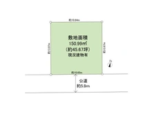 【千葉県/松戸市二十世紀が丘梨元町】松戸市二十世紀が丘梨元町土地（古屋付） 区画図