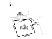 【神奈川県/横浜市港南区下永谷】横浜市港南区下永谷3丁目 土地 区画図