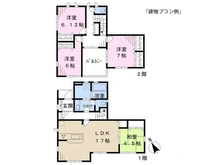 【千葉県/千葉市稲毛区天台】千葉市稲毛区天台3丁目 土地 現地：建物参考プラン：建物本体価格1620万円　1階57.13㎡2階48.44㎡合計105.57㎡
