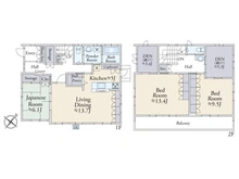 【千葉県/市川市中国分】市川市中国分4丁目 中古一戸建て 間取り図