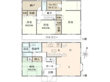 【千葉県/船橋市飯山満町】船橋市飯山満町2丁目　中古戸建 間取り図