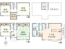 【東京都/江東区北砂】江東区北砂3丁目戸建 間取り図