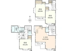 【神奈川県/横浜市栄区中野町】横浜市栄区中野町　戸建 間取り図