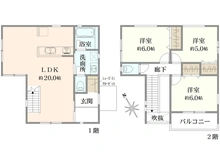 【神奈川県/横浜市戸塚区東俣野町】横浜市戸塚区東俣野町　新築戸建 間取り図