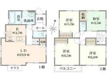 【神奈川県/横浜市鶴見区上の宮】鶴見区上の宮　戸建 間取り図