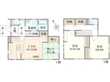 【神奈川県/横浜市緑区長津田】横浜市緑区長津田2丁目 戸建 間取り図