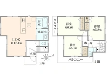 【東京都/調布市佐須町】調布市佐須町5丁目　新築戸建 間取り図