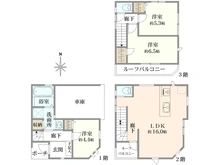 【神奈川県/横浜市港北区綱島西】港北区綱島西2丁目　新築戸建　2号棟/全3棟 間取り図