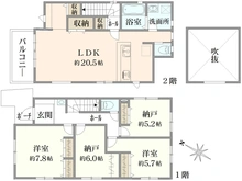 【神奈川県/横浜市栄区長沼町】横浜市栄区長沼町　新築戸建　2号棟/全2棟 間取り図