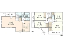 【神奈川県/茅ヶ崎市室田】茅ヶ崎市室田2丁目　新築戸建2期　2号棟/全3棟 間取り図
