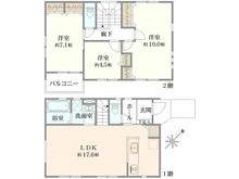 【神奈川県/横浜市青葉区大場町】横浜市青葉区大場町　新築戸建　D棟 間取り図